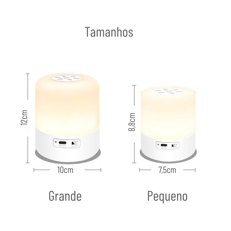 Luminária Touch LED AuroraLux – Iluminação inteligente para suas noites mais tranquilas