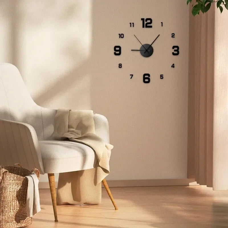 Relógio Decorativo 3D Sem Moldura - Seu Estilo, Seu Espaço, Seu Tempo!